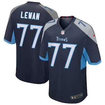 mens nike taylor lewan navy tennessee titans game jersey